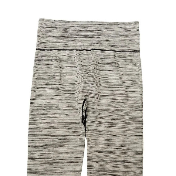 One 5 One Size L/XL Gray Black Leggings High Waist Stretch Pants Contrast Stitch - Picture 6 of 10